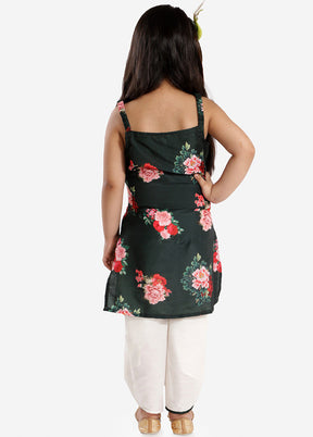 Multicolor Bright Floral Digital Printed Sleeveless Kurta With Tulip Pants - Indian Silk House Agencies