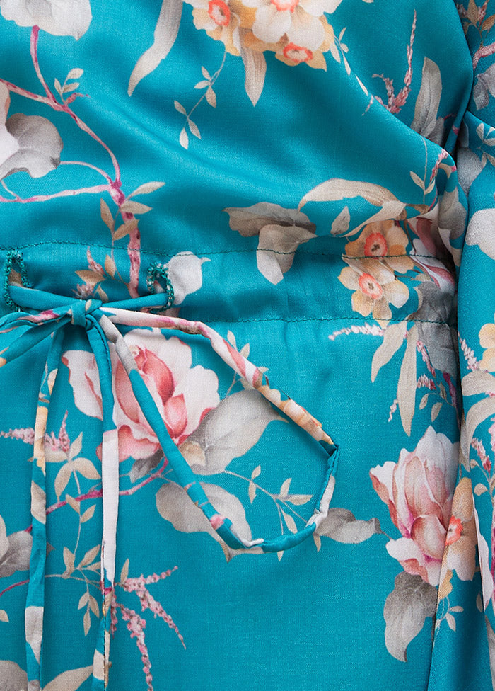 2 Pc Turquoise Cotton Kaftan Set - Indian Silk House Agencies