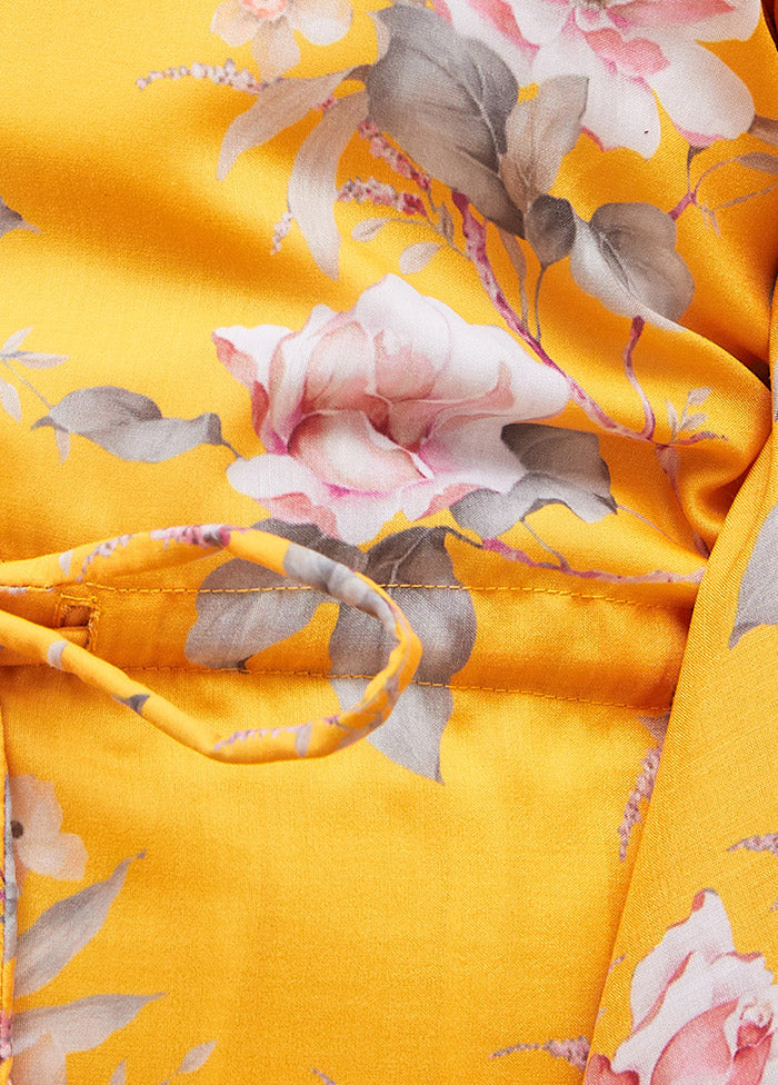 2 Pc Yellow Cotton Kaftan Set - Indian Silk House Agencies