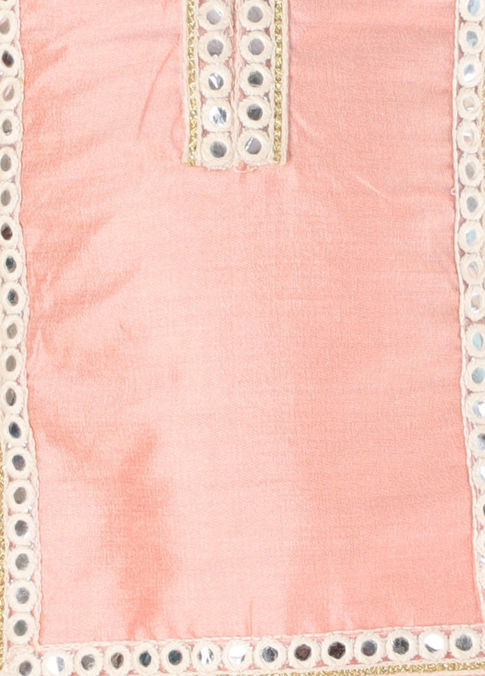 Pink Viscose Fabric Mirror Work Kurta And Pant Set - Indian Silk House Agencies