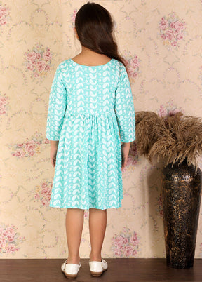 Sky Blue Pure Cotton Indian Dress - Indian Silk House Agencies