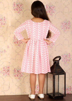 Pink Pure Cotton Indian Dress - Indian Silk House Agencies