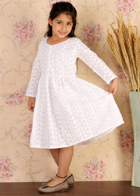 White Pure Cotton Indian Dress - Indian Silk House Agencies