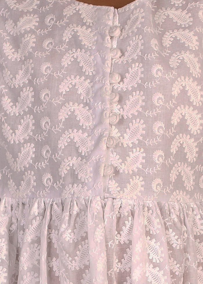 White Pure Cotton Indian Dress - Indian Silk House Agencies