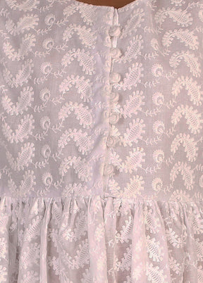 White Pure Cotton Indian Dress - Indian Silk House Agencies