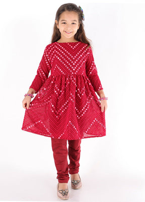 2 Pc Maroon Georgette Kurti Set - Indian Silk House Agencies