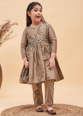 2 Pc Brown Viscose Kurti Set - Indian Silk House Agencies