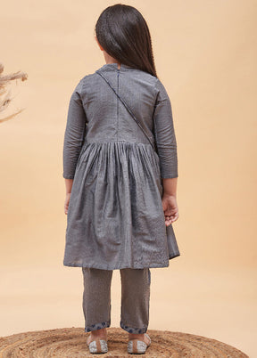 2 Pc Grey Viscose Kurti Set - Indian Silk House Agencies