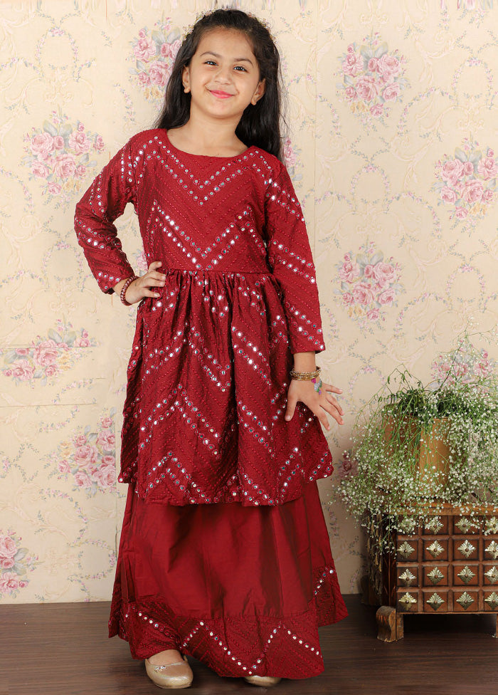 2 Pc Maroon Viscose Lehenga Set - Indian Silk House Agencies