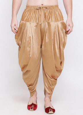 Rose Gold Dupion Silk Solid Dhoti - Indian Silk House Agencies