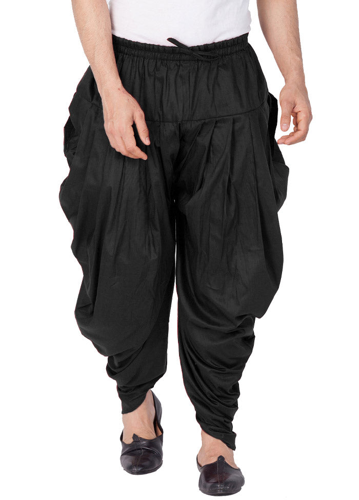 Black Cotton Solid Dhoti - Indian Silk House Agencies