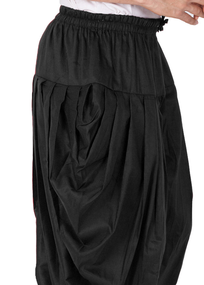 Black Cotton Solid Dhoti - Indian Silk House Agencies