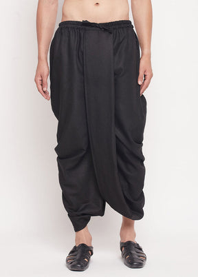 Black Cotton Solid Dhoti - Indian Silk House Agencies