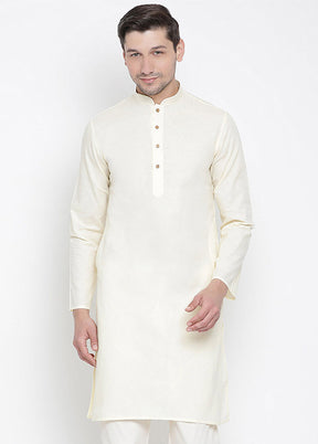 Beige Cotton Solid Kurta VDVAS30062311 - Indian Silk House Agencies