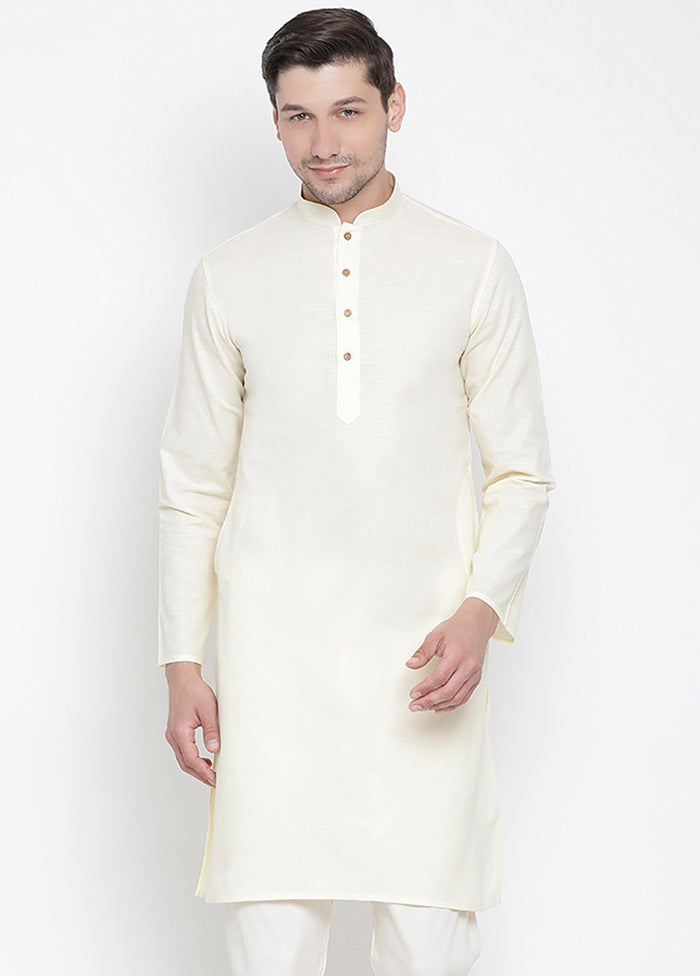 Beige Cotton Solid Kurta VDVAS30062311 - Indian Silk House Agencies