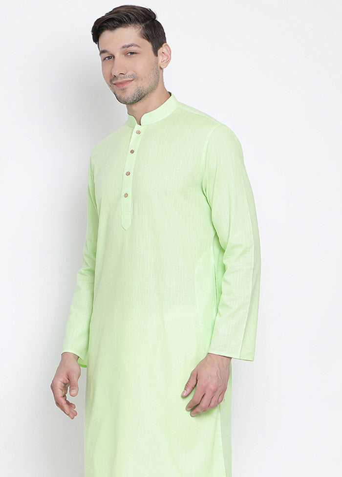 2 Pc Mint Green Cotton Kurta With Beige Churidar VDVAS30062050 - Indian Silk House Agencies