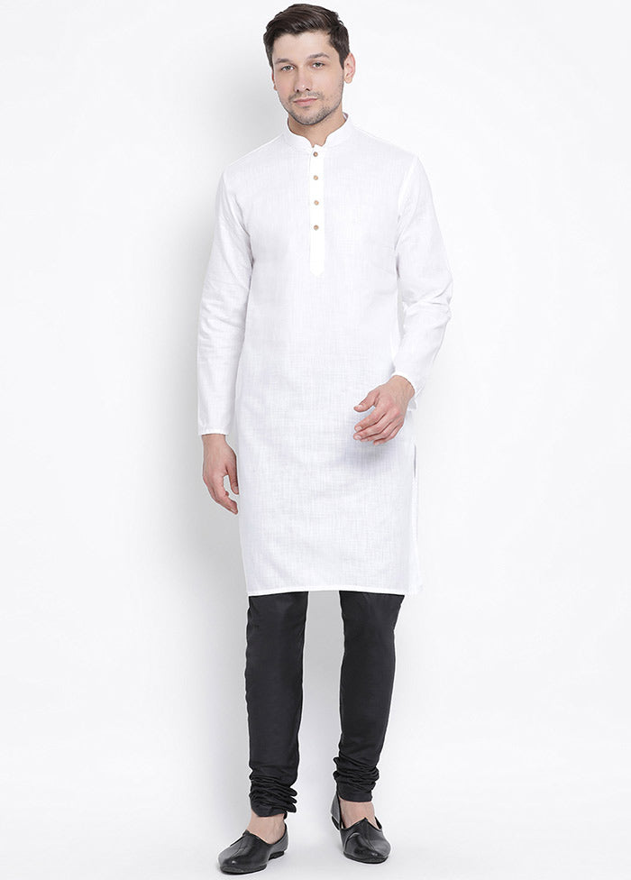 2 Pc White Cotton Kurta Pajama Set VDVAS30062055 - Indian Silk House Agencies