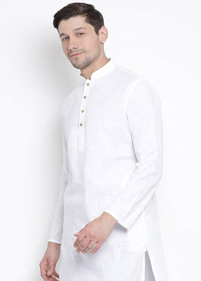 2 Pc White Cotton Kurta Pajama Set VDVAS30062055 - Indian Silk House Agencies