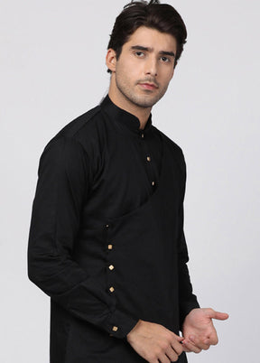 Black Cotton Solid Kurta VDVAS30062302 - Indian Silk House Agencies