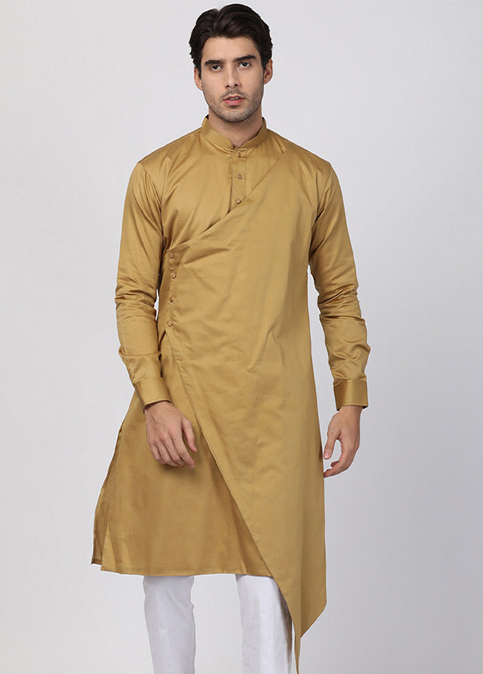 Chiku Cotton Solid Kurta VDVAS30062303 - Indian Silk House Agencies