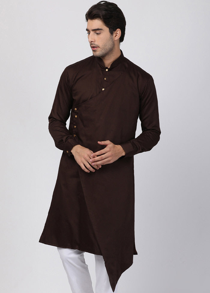 Brown Cotton Solid Kurta VDVAS30062304 - Indian Silk House Agencies