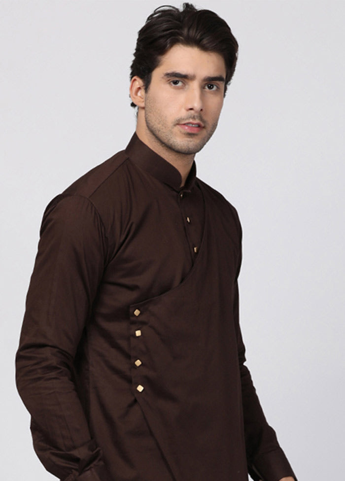 Brown Cotton Solid Kurta VDVAS30062304 - Indian Silk House Agencies