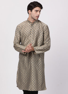 Chiku Cotton Printed Kurta VDVAS30062298 - Indian Silk House Agencies