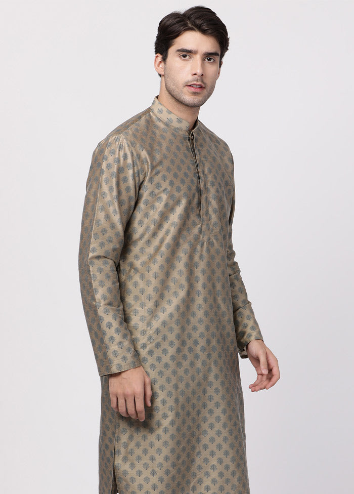 Chiku Cotton Printed Kurta VDVAS30062298 - Indian Silk House Agencies