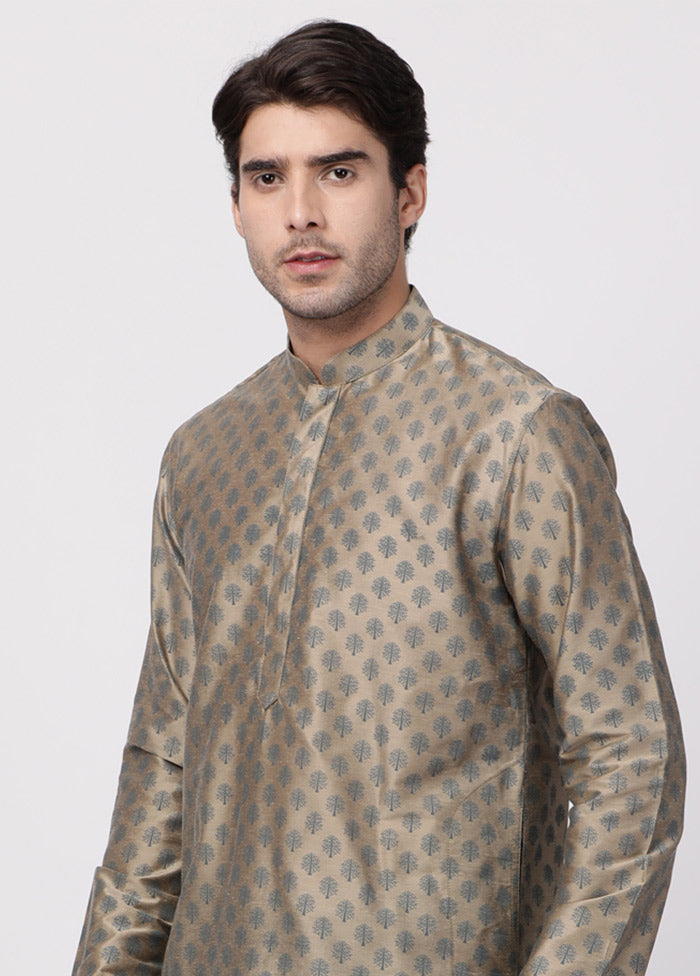 Chiku Cotton Printed Kurta VDVAS30062298 - Indian Silk House Agencies