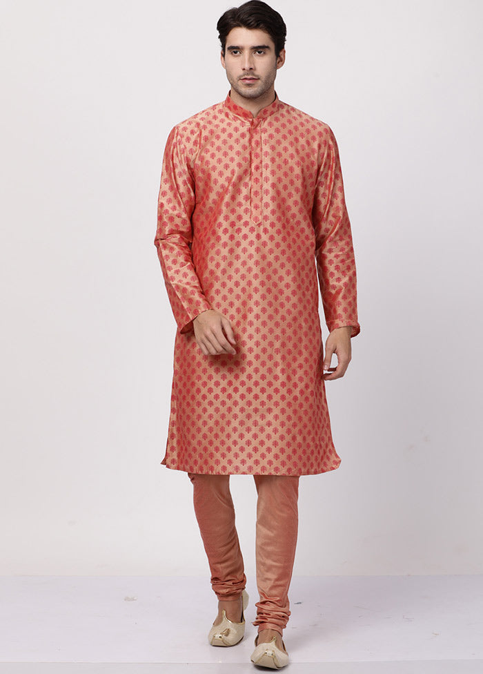 2 Pc Pink Cotton Kurta Pajama Set VDVAS30062035 - Indian Silk House Agencies