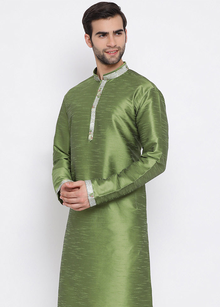 2 Pc Green Cotton Kurta Pajama Set VDVAS30062069 - Indian Silk House Agencies