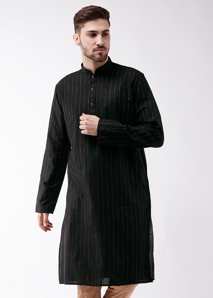 Black Cotton Printed Kurta VDVAS30062331 - Indian Silk House Agencies