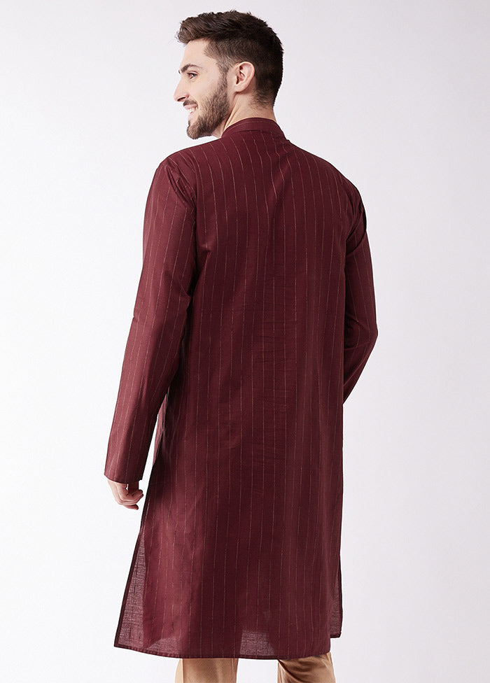 Maroon Cotton Printed Kurta VDVAS30062330 - Indian Silk House Agencies