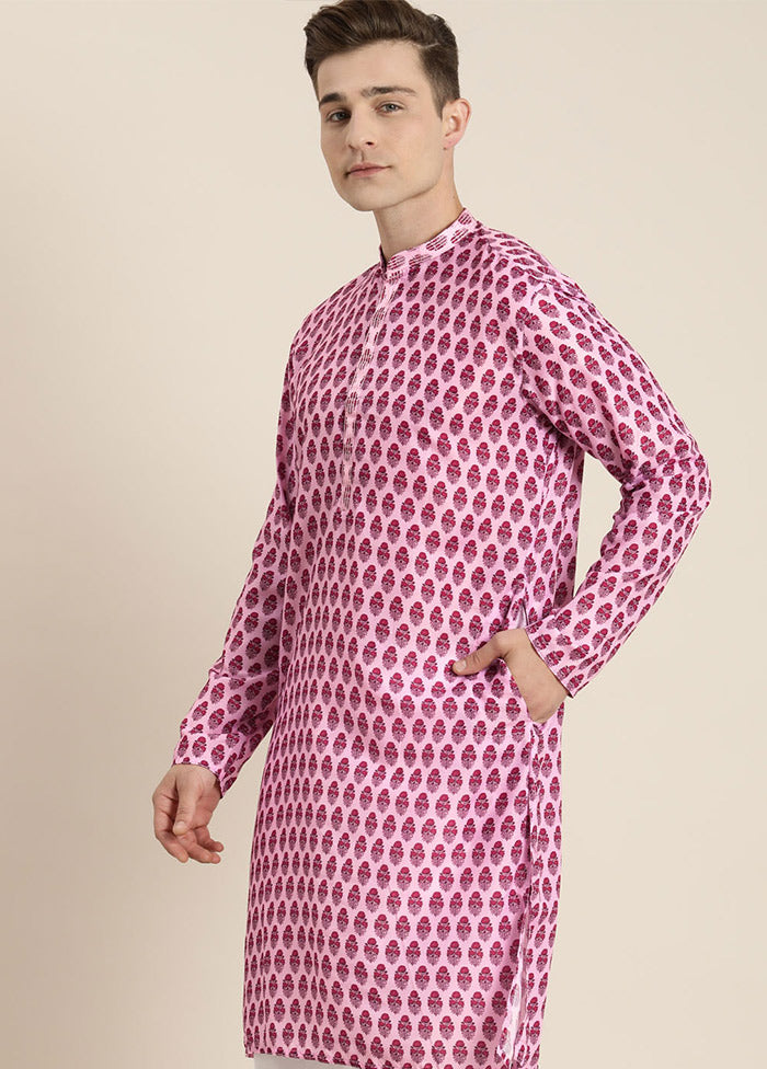 Pink Cotton Printed Kurta VDVAS30062340 - Indian Silk House Agencies