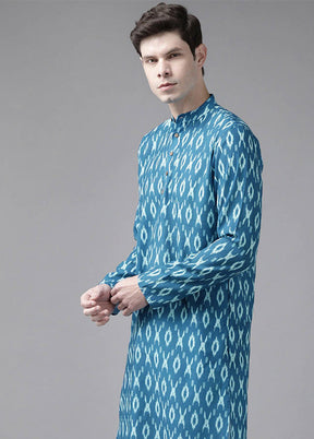 Turquoise Cotton Printed Kurta VDVAS30062336 - Indian Silk House Agencies