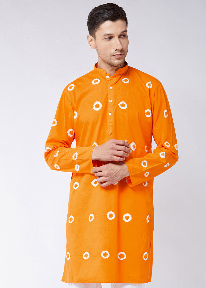 Orange Cotton Printed Kurta VDVAS30062345 - Indian Silk House Agencies