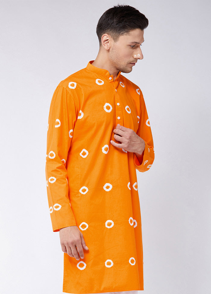 Orange Cotton Printed Kurta VDVAS30062345 - Indian Silk House Agencies