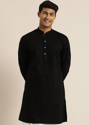 Black Cotton Printed Kurta VDVAS30062347 - Indian Silk House Agencies