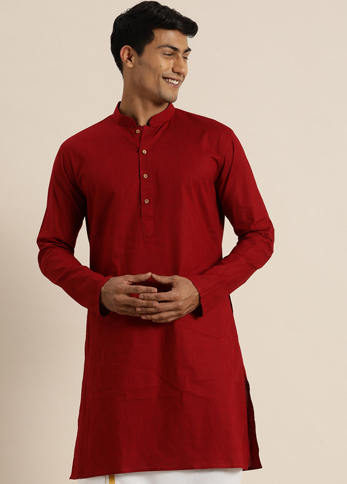 Maroon Cotton Printed Kurta VDVAS30062348 - Indian Silk House Agencies