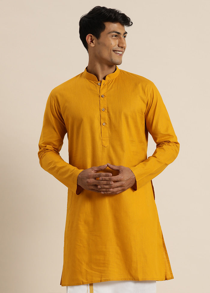 Mustard Cotton Printed Kurta VDVAS30062349 - Indian Silk House Agencies