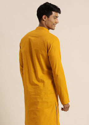 Mustard Cotton Printed Kurta VDVAS30062349 - Indian Silk House Agencies