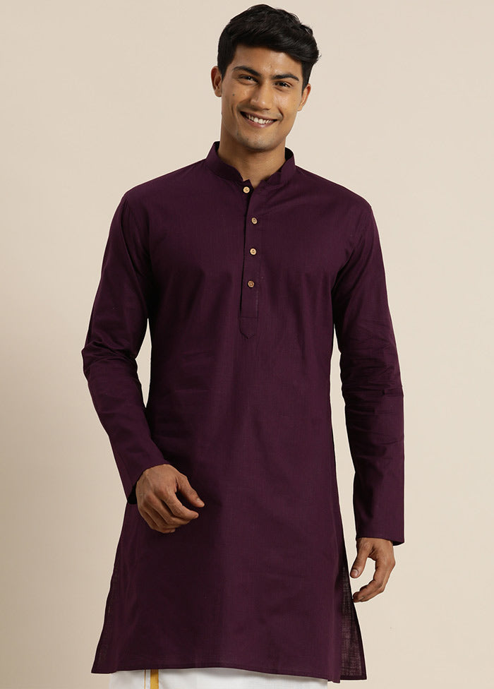 Purple Cotton Printed Kurta VDVAS30062350 - Indian Silk House Agencies