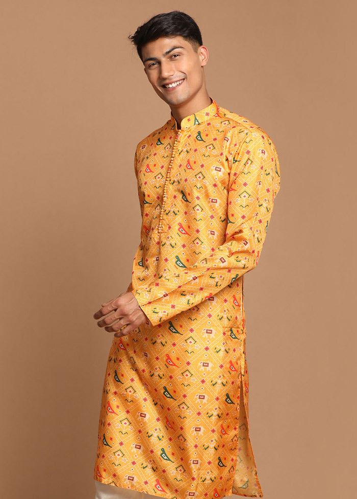 Orange Cotton Printed Kurta VDVAS30062356 - Indian Silk House Agencies