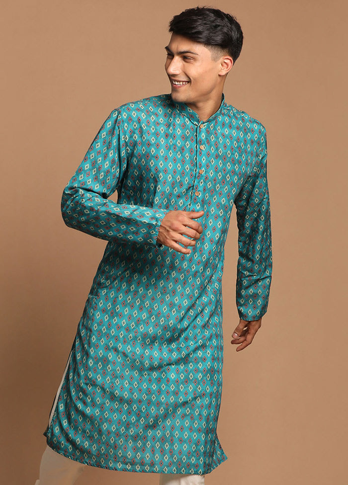 Blue Cotton Printed Kurta VDVAS30062357 - Indian Silk House Agencies