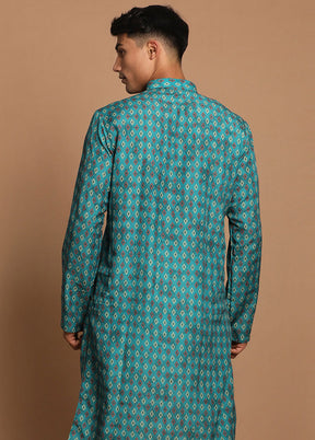 Blue Cotton Printed Kurta VDVAS30062357 - Indian Silk House Agencies