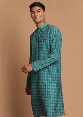 Blue Cotton Printed Kurta VDVAS30062357 - Indian Silk House Agencies