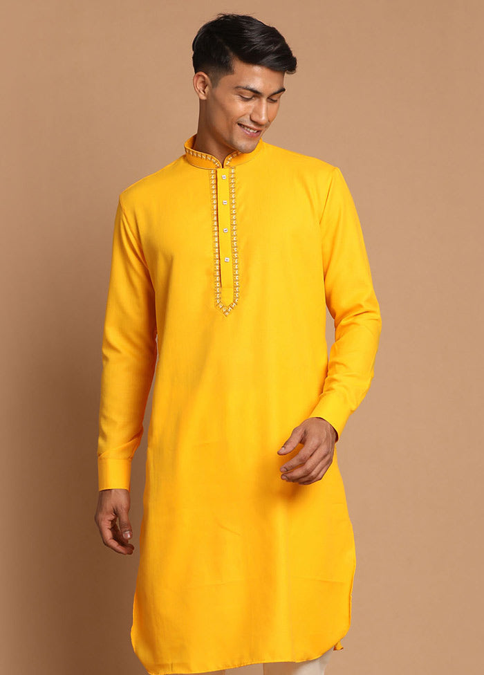 Yellow Cotton Printed Kurta VDVAS30062363 - Indian Silk House Agencies