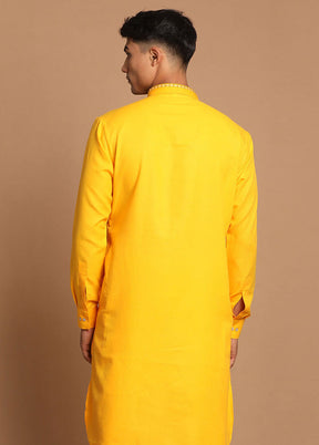 Yellow Cotton Printed Kurta VDVAS30062363 - Indian Silk House Agencies