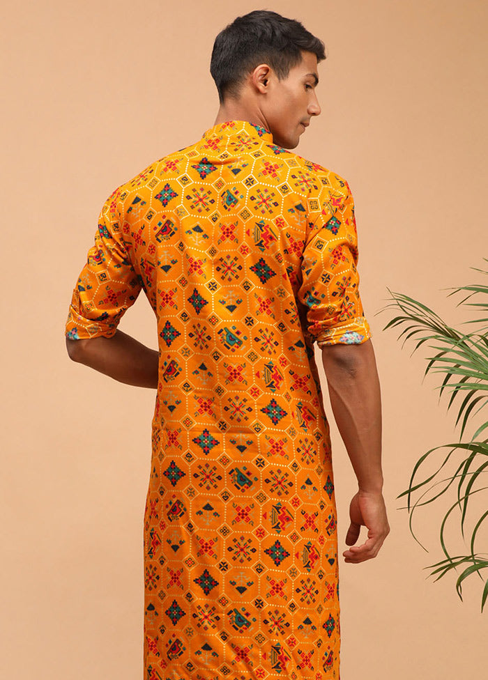 Orange Cotton Printed Kurta VDVAS30062364 - Indian Silk House Agencies