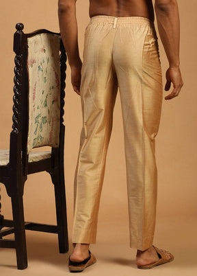 Rose Gold Viscose Solid Pajama - Indian Silk House Agencies